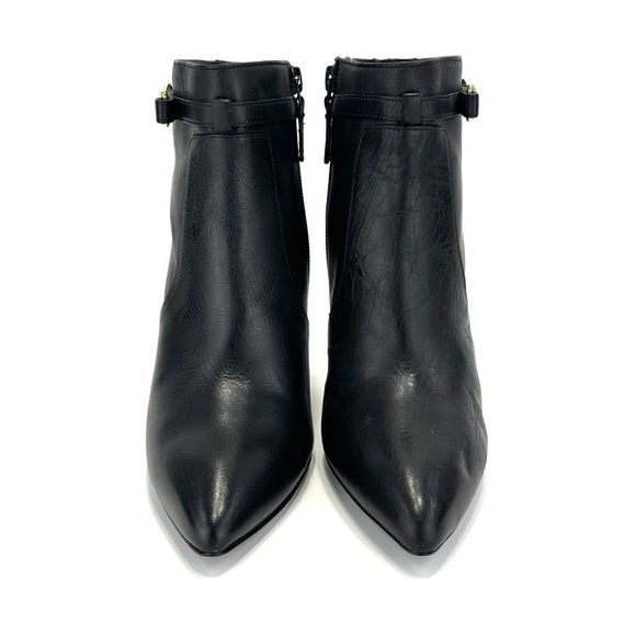 COLE HAAN GRAND.OS BLACK LEATHER POINTY TOE STILETTO HEEL SHORT BOOTS/BOOTIES🆕 - Picture 7 of 16